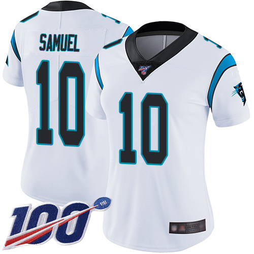 Carolina Panthers Limited White Women Curtis Samuel Road Jersey NFL Football #10 100th Season Vapor Untouchable->youth nfl jersey->Youth Jersey